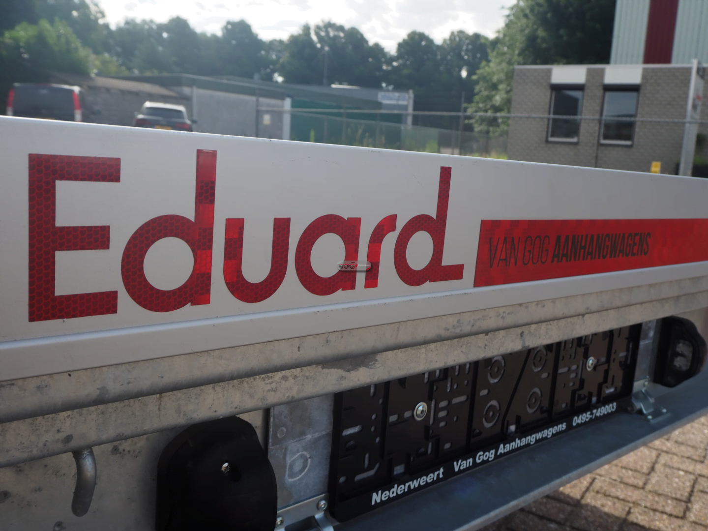 Eduard plateauwagen multitransporter 606x200 3500kg 63cm 10cm borden LED-verlichting incl. weerstandsunit €5235,- voorraadnummer 76 (6)