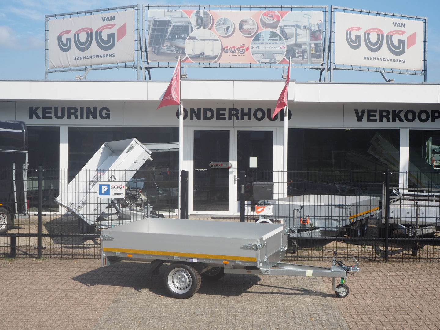 Eduard plateauwagen 230x145 750kg lvh 63cm enkelasser incl. neuswiel €1190,- excl. 21%BTW voorraadnummer 51 (3)